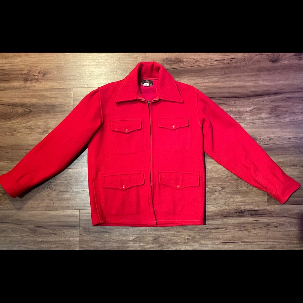 Johnson Woolen Mills vintage red jacket size 38